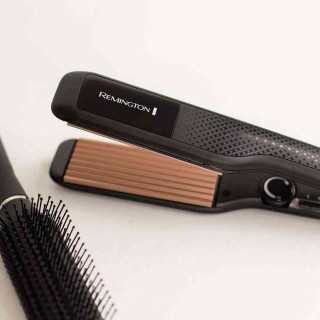 Placa de Creponat Parul Remington Ceramic Crimp S3580, Placi Ceramice cu Turmalina 150-220 C Negru - 1