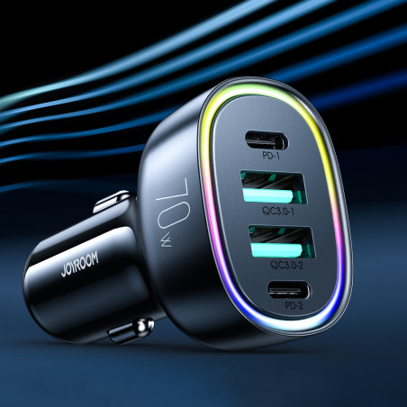 Încărcător auto Joyroom 70W cu 4 porturi: 2 x USB C, 2 x USB negru (JR-CL29) Joyroom - 1