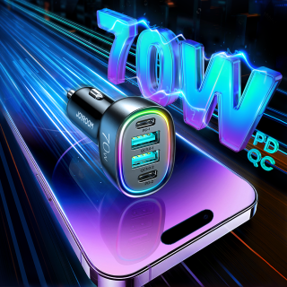 Încărcător auto Joyroom 70W cu 4 porturi: 2 x USB C, 2 x USB negru (JR-CL29) Joyroom - 3
