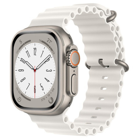 Curea pentru Apple Watch 1/2/3/4/5/6/7/8/9/SE/SE 2 (38/40/41mm) - Techsuit Watchband (W038) - White Techsuit - 1