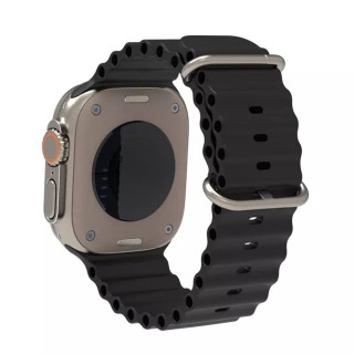 Curea pentru Apple Watch 1/2/3/4/5/6/7/8/9/SE/SE 2 (38/40/41mm) - Techsuit Watchband (W038) - Black Techsuit - 1