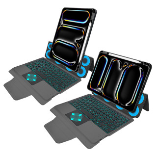Husa cu Tastatura pentru iPad Pro 11 (2024) - Techsuit KeyTab Pro - Black Techsuit - 1