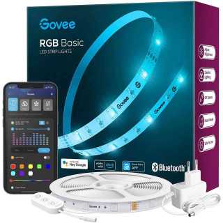 Banda LED RGB inteligenta Govee H615A RGB Wi-Fi Bluetooth 5m compatibil Google Assistant & Alexa - 1