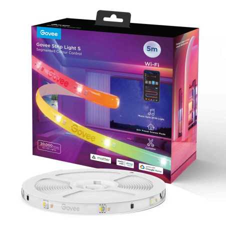 Banda LED inteligenta Govee H612A RGBICW Wi-Fi Bluetooth Matter 24W Sincronizare Muzica Alexa Google Asistant 5m Govee - 1