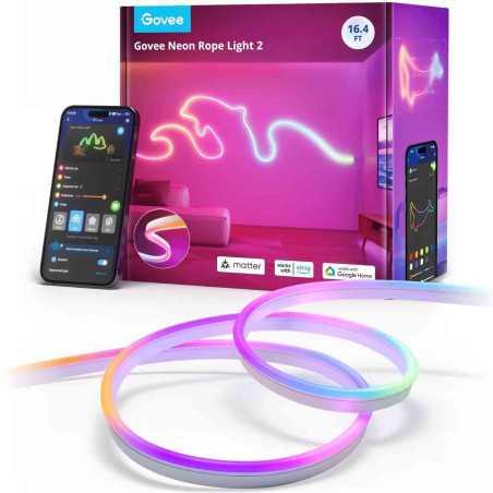 Banda LED inteligenta Govee Neon H61D5 RGBIC Wi-Fi Bluetooth Matter 48W Sincronizare Muzica Alexa Google Asistant 5m Govee - 7