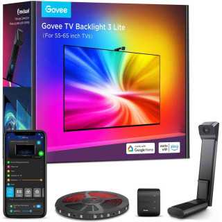 Banda LED inteligenta pentru TV Govee TV Backlight 3 Lite H6099 24W Wi-Fi Bluetooth RGBICW Camera 55-65inch Fisheye Correction G