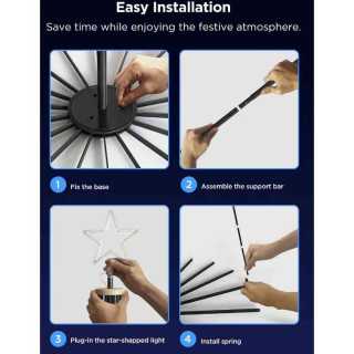 Instalatie Decorativa Govee one Tree Lights H6840311 in forma de CON Concepute pentru a reproduce magia unui brad de Craciun Gov