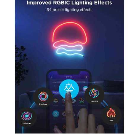 Banda LED inteligenta Govee Neon H61D3 RGBIC Wi-Fi Bluetooth Matter 48W Sincronizare Muzica Alexa Google Asistant 3m Govee - 1
