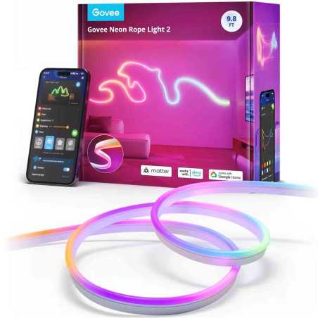Banda LED inteligenta Govee Neon H61D3 RGBIC Wi-Fi Bluetooth Matter 48W Sincronizare Muzica Alexa Google Asistant 3m Govee - 1