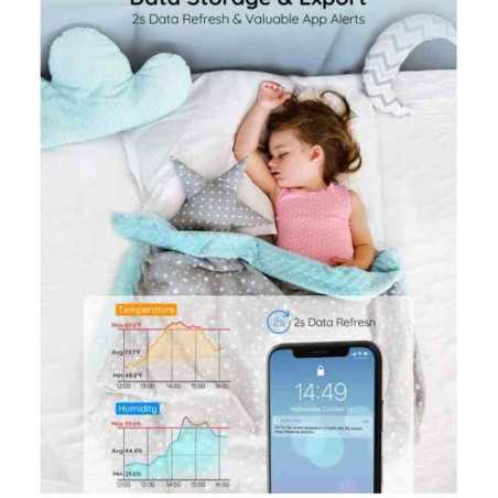 Termometru inteligent Govee H5179001 Senzor de umiditate incorporat Wi-Fi Control prin aplicatie Alb Govee - 1