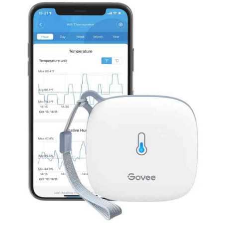 Termometru inteligent Govee H5179001 Senzor de umiditate incorporat Wi-Fi Control prin aplicatie Alb Govee - 1