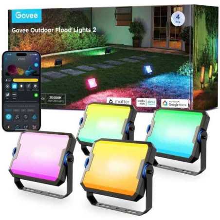 Proiectoare LED inteligente pentru exterior Govee Ground Lights 2 H8057 RGBICWW Matter Wi-Fi Bluetooth 24W IP66 4buc Govee - 1