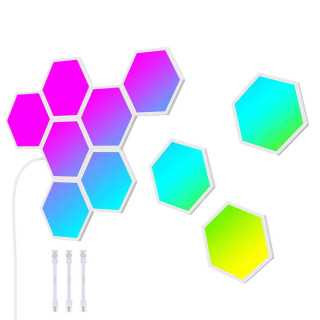 Panouri luminoase LED inteligente Govee Glide Hexa B6061301 RGBIC Wi-Fi 24V 1.5A Compatibil Alexa Google Asistant 10buc Govee -