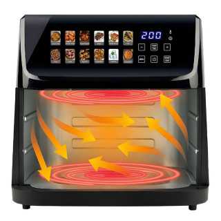 Friteuza cu aer cald iHunt Bro Air Fryer 11L 2300W Oprire automata Timer Ecran touch LED Screen Silver Black iHunt - 1