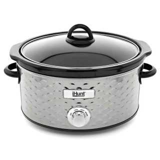 Aparat pentru gatit iHunt Bro Slow Cooker PRO 220W 4.25L Vas Ceramic Carcasa Premium Inox Silver iHunt - 1