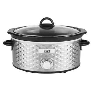 Aparat pentru gatit iHunt Bro Slow Cooker PRO 220W 4.25L Vas Ceramic Carcasa Premium Inox Silver iHunt - 1