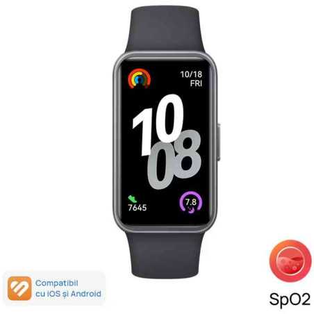 Bratara fitness Huawei Band 10 Matte Black Curea Fluoroelastomer Black Huawei - 1
