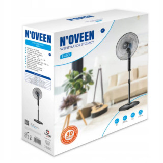 Ventilator de birou Noveen, diametru 40 cm, 45 W, 3 trepte de viteza, reglare pe inaltime, F450 Black Noveen - 3