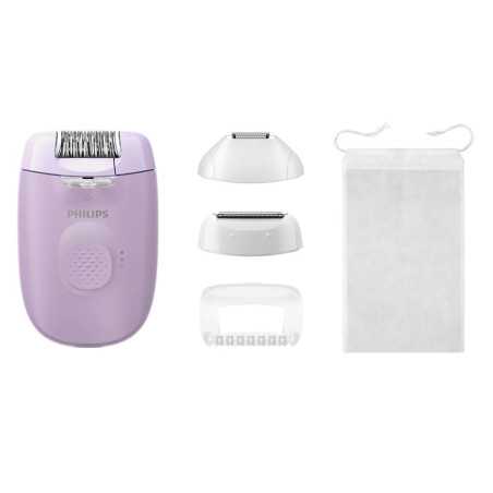Epilator Philips Seria 4000 BRE257/00, 2 setari de viteza, cap de epilare lavabil, 4 accesorii, Lila Philips - 1