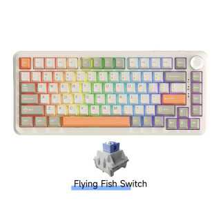 Tastatura AJAZZ AK820 Max Plus Mechanical Keyboard Bluetooth 2.4G Wireless RGB Flying Fish Switch Grey Cream Orange Ajazz - 1