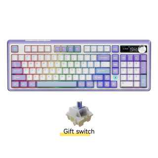 Tastatura AJAZZ AK980 V2 Mechanical Keyboard TFT Screen Bluetooth 2.4G Wireless Wired RGB Purple White Blue Ajazz - 1