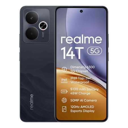 Telefon mobil Realme 14T 5G Dual SIM 8GB RAM 256GB Baterie Titan 5130mAh IP69 120Hz Negru Realme - 1