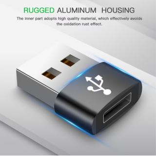 Adaptor Type-C la USB, 3A, Techsuit Adapter, Black Baseus - 1