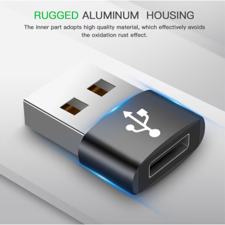 Adaptor Type-C la USB, 3A, Techsuit Adapter, Black Baseus - 1
