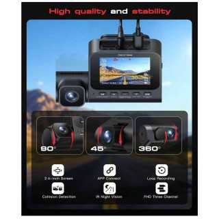 Camera auto Jzones 4K Ultra HD STARVIS 2 Triple Camera microSD 64Gb - 2