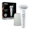 Braun Silk-épil 9 SES9-000 Epilator, Wet & Dry, White/Silver