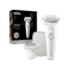 Braun Silk-épil 9 SES9-030 Epilator, Wet & Dry, White/Silver